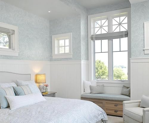 Heroad Blue Peel and Stick Wallpaper Boho Contact Paper 17.3" x65.6ft Neutral - Image 4