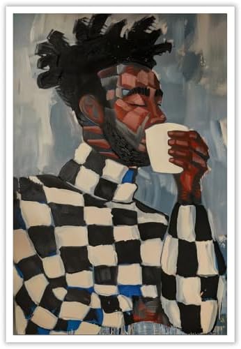 ZHGYGBN Black Man Wall Art Coffee Portrait Poster 16x24 Inch Unframed by Unknown