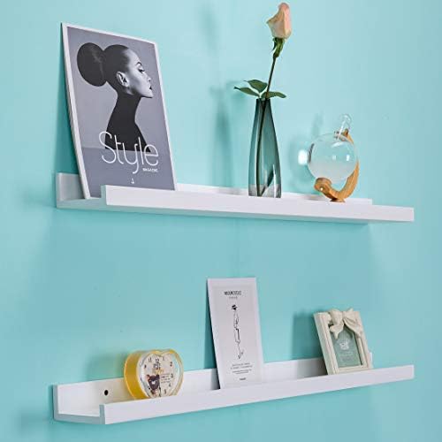 AZSKY 48 Inch Picture Ledge Shelf Floating Shelves Wall Mounted Set of 2 White - Image 5
