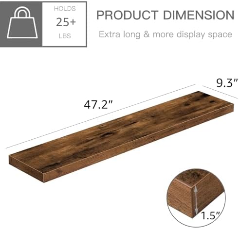 QEEIG Extra Long Floating Shelves - Image 3