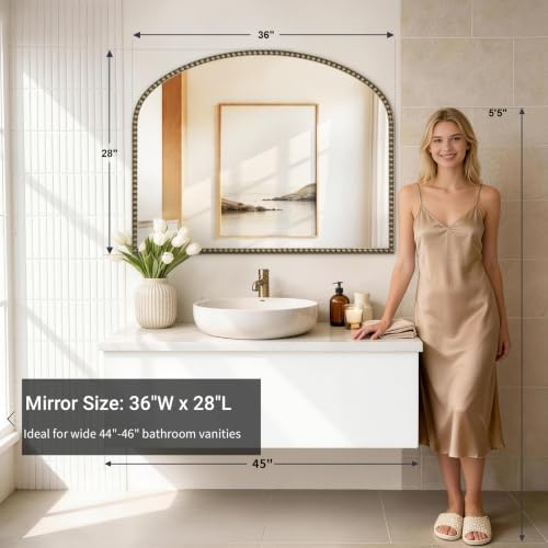 Arched Beaded Mirror for Bathroom - Image 2