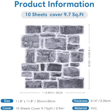 COMSTICKC 3D Faux Stone Wall Panels Peel and Stick - Image 4
