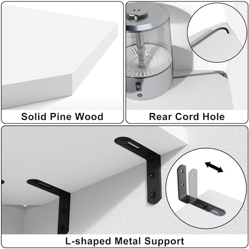 Alsonerbay Pine Wood Corner Shelves - Image 5