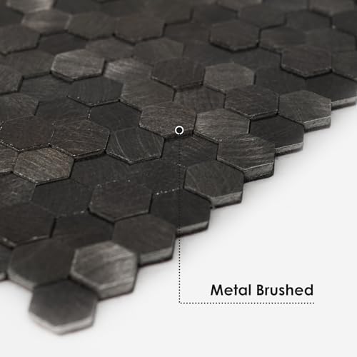 STICKGOO Mosaic Peel and Stick Backsplash Tiles, 8 Sheets, Gunmetal Gray - Image 6
