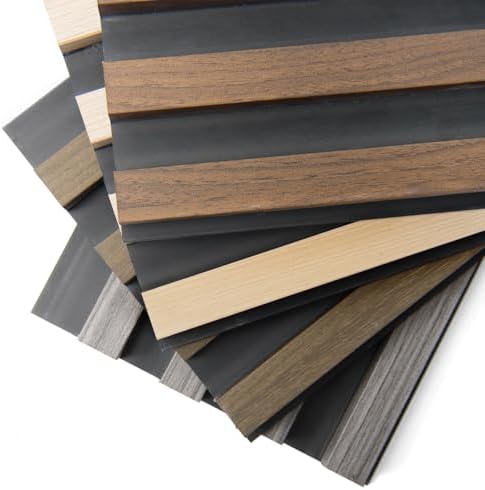 Art3d 6 x 6 in WPC 3D Fluted Wood Slat Wall Panel, Sample Packs by Art3d