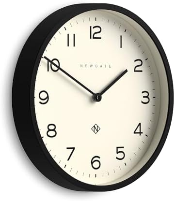 NEWGATE® Number Four Echo wall Clock | Modern Round Clock | 12" | Black | Easy by NEWGATE