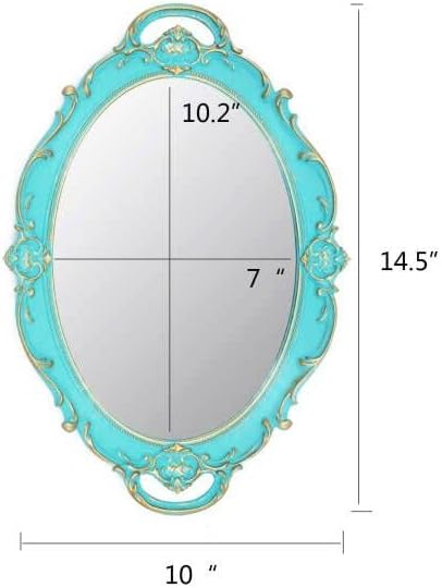 Eaoundm 14.5 x 10 inchs Oval Wall Mirror Vintage Hanging Mirror - Image 5
