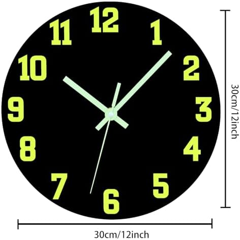 Wood Wall Clocks, 10 Inch Glow in The Dark Wall Clock - Image 4