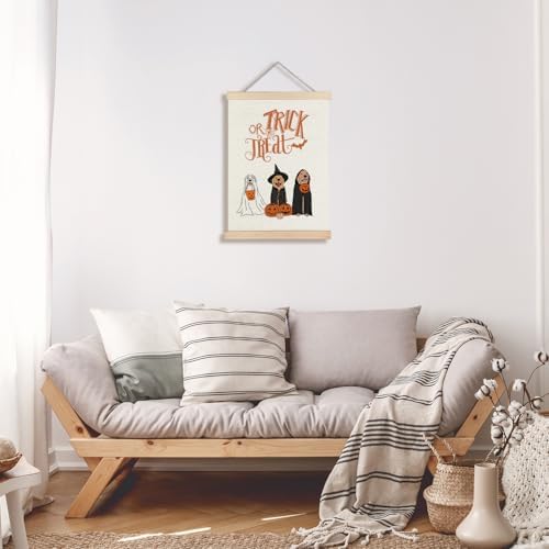 Supwhd Trick or Treat Halloween Ghost Dogs Pumpkin Wall Art - Image 3