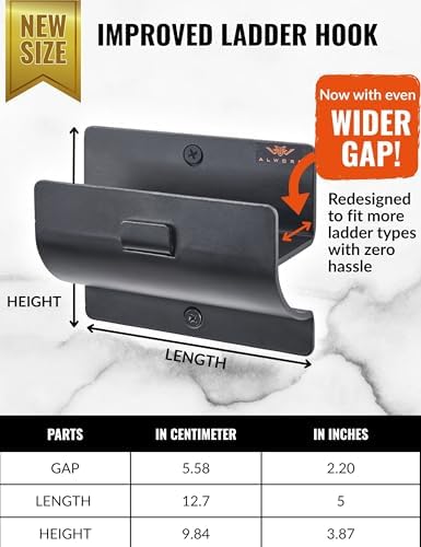 Ladder Hook - Black Heavy Duty Garage Wall Hanger - Utility Tool Storage - Image 3