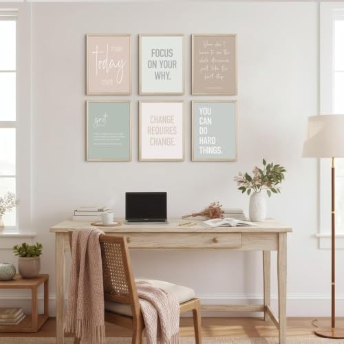 Office Wall Art Inspirational Motivational Canvas Wall Decor Pastel Office - Image 3