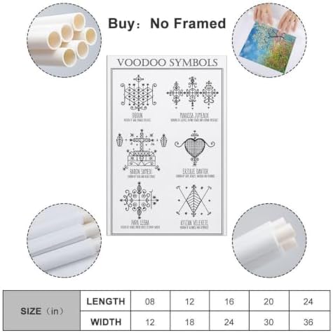 WBYMZWP Vintage Voodoo Symbols Poster Haitian Cultural Geometric Canvas Wall - Image 2