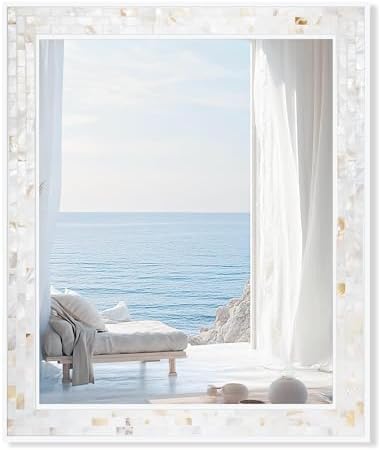 Tanmicoshomy 30 x 36 Inch White Bathroom Rectangle Mirror by Tanmicoshomy