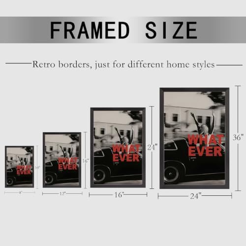 Vintage Black And White Canvas Poster Both Hand Out Of Car Window Woman Wall - Image 2