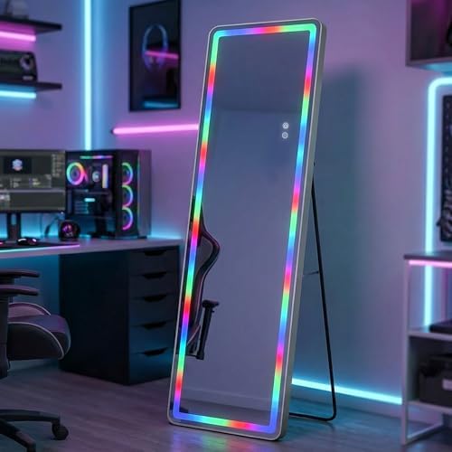RGB LED Full Length Mirror, Dimmable Lighted - Image 2