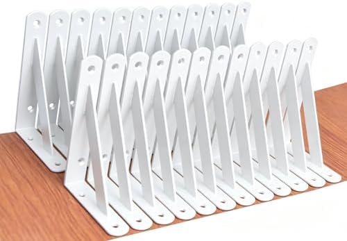 24 Pack L6 x H 4" White Heavy Duty Shelf Brackets by MHMYDZ