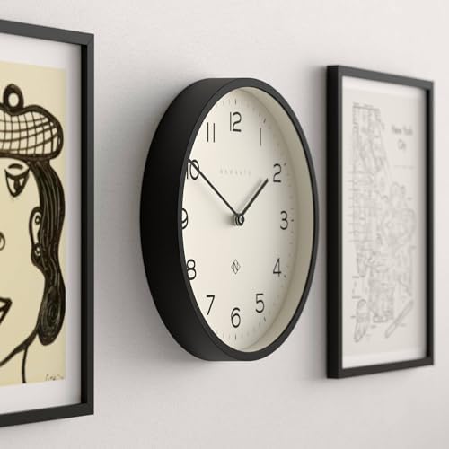 NEWGATE® Number Four Echo wall Clock | Modern Round Clock | 12" | Black | Easy - Image 4
