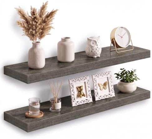 Acovy 30x8in Floating Shelves 2 Pack, Wall Mount Display Shelf by Acovy