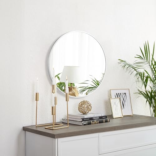 Silver Round Mirror 18 Inch, Wall Circle Mirror - Image 3