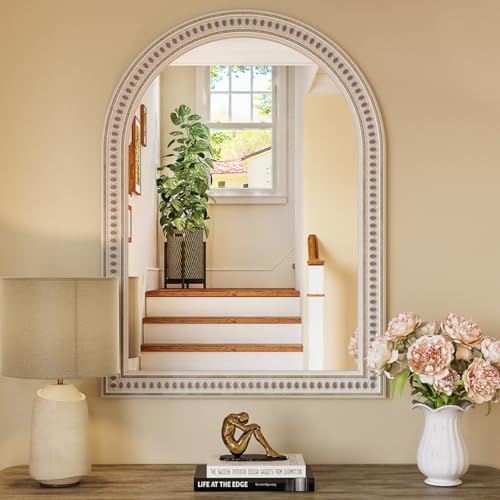 Boho Mirror for Wall, Arch Decorative Wall Mirrors for Bathroom, Living Room by Wiserset