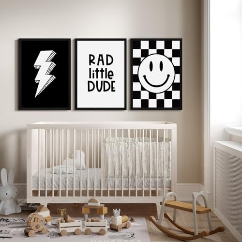 Boys Room Wall Art Decor Set of 3 Toddler Nursery Canvas Wall Art Baby Kids - Image 4