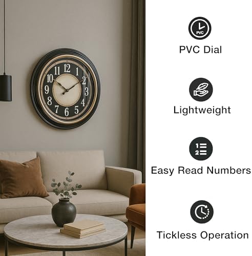 Pacific Bay Norden 23 inch Decorative Wall Clock, 3-D Dial - Image 3