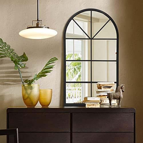 42"x 24" Arched Mirror, Window Wall Mirror, Vanity Mirrors, Metal Framed - Image 4