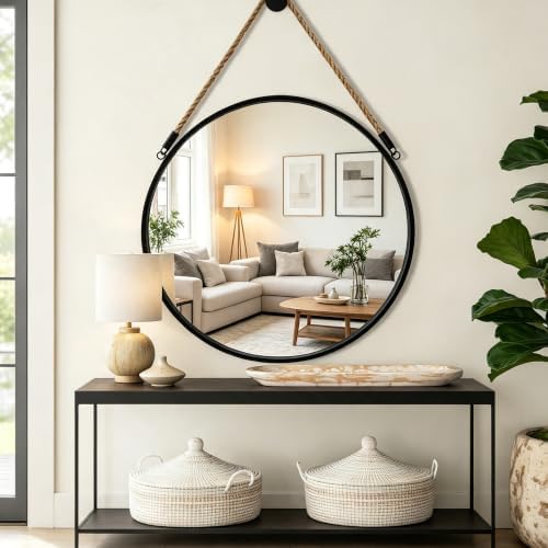 POZINO 30" Large Round Hanging Mirror, Circle Wall Mirror by POZINOmirrorforyourownhomelivingspace