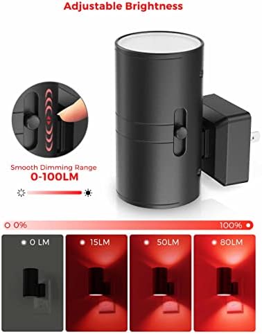L LOHAS LED Red Night Light, Circadian Night Lights Plug into Wall, 2 Pack - Image 3