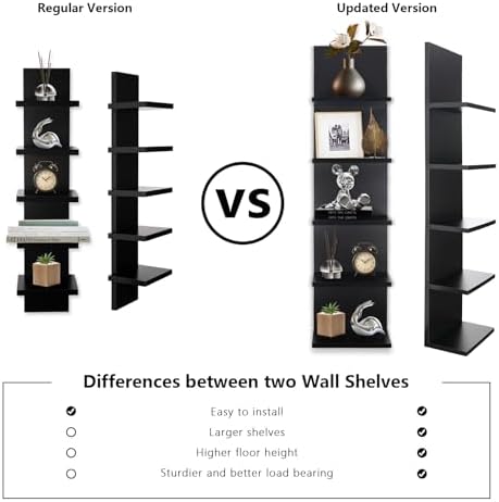 Homaterial 5 Tier Wall Shelf, Wall Mounted Shelves Unit - Image 4