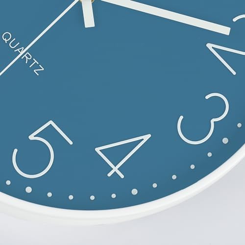 Lafocuse 12 inch Modern Analog Cerulean Blue Wall Clock Battery Operated - Image 5
