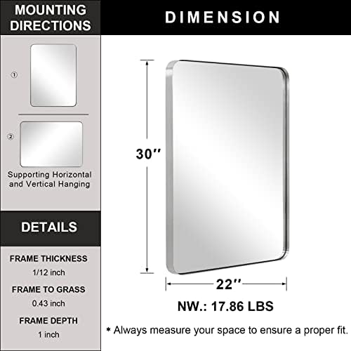ANDY STAR Brushed Nickel Mirror - Image 3