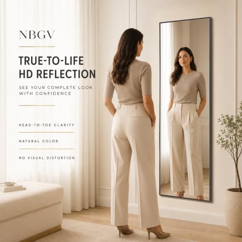 58"x20" Full Length Mirror, Floor Mirror Full Length Black - Image 3