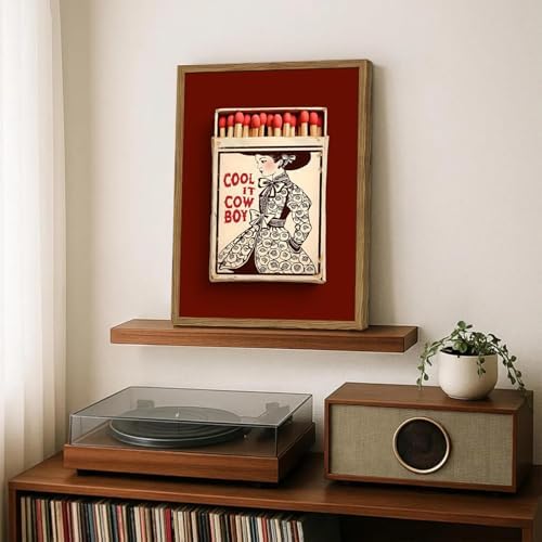 Vintage Western Cowgirl Wall Art Trendy Southwest Cool it Cowboy Matchbox Wall - Image 4