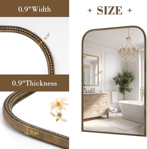 Axeman 32x48 Rounded Rectangular Wall Mirror, Decorative Bathroom Mirror - Image 5