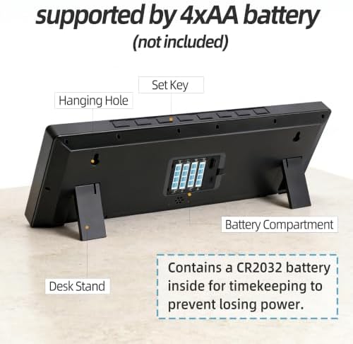 16" Large Digital Wall Clock Battery Operated - Image 5
