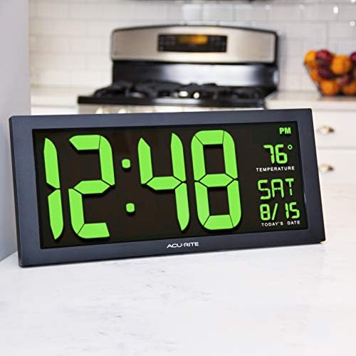 AcuRite 14.5" Green LED Digital Indoor Clock - Image 6