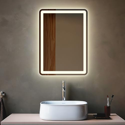 Rectangle LED Bathroom Mirror Luxury Vanity 20" X 28" Modern Decorative Premium by Kosta-EcoSmartGear