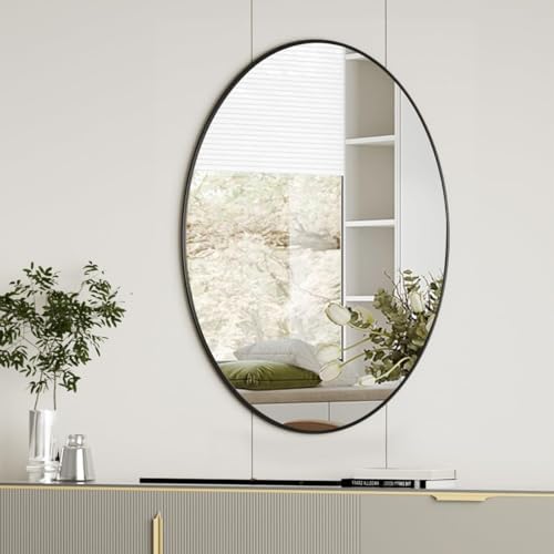 Koonmi Black Oval Bathroom Mirror by KOONMI
