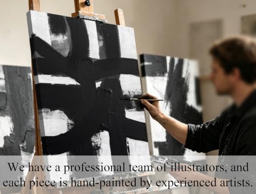 MXUNYZ Extra Large Black and White Abstract Canvas Wall Art - Image 3