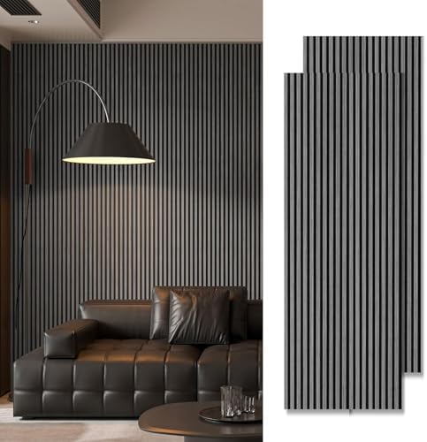 Art3d Acoustic Wood Slat Panels 94.5"x24", Smoky Oak by Art3d