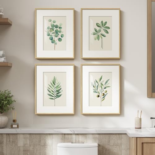 Framed Sage Green Botanical Plant Wall Art by Cuspin