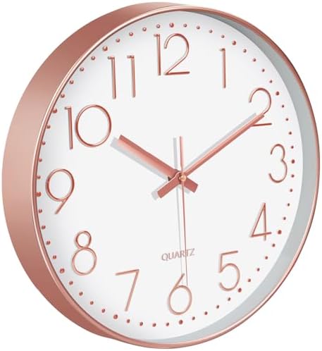 Modern Silent Wall Clock, 14 Inch Wall Clocks Battery Operated by MABPEDO