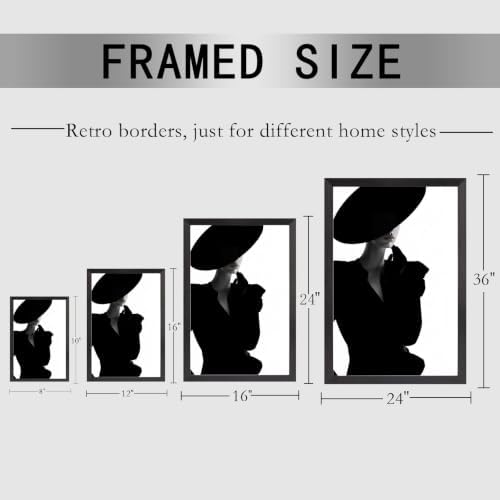 Trendy Magazine Cover Poster Black And White Fashion Women Canvas Wall Art - Image 2