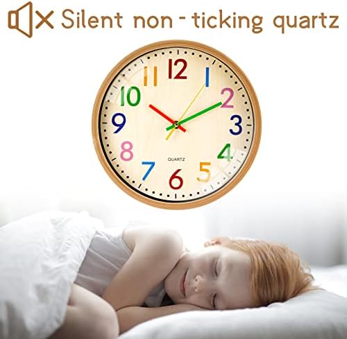 12 Inch Silent Wall Clock for Kids, Battery Operated Classroom Clock - Image 5