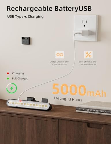 Picture Light for Wall, Cordless Rechargeable Picture Light, 3 Pack Black - Image 2