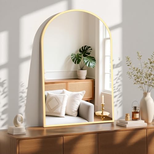 Sweetcrispy 26.5"x38" Arched Gold Bathroom Mirrors - Image 5