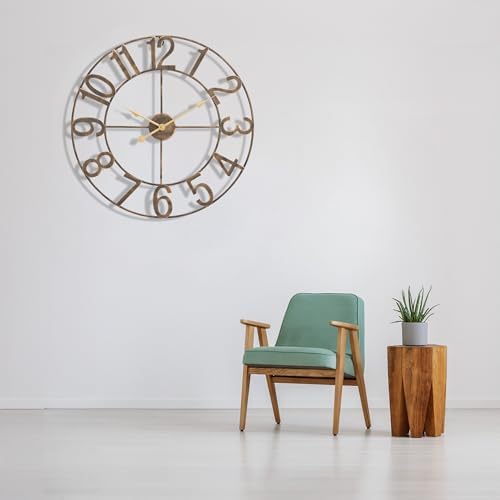 Sorbus Large Wall Clock, Metal Frame, Battery Powered - Image 4