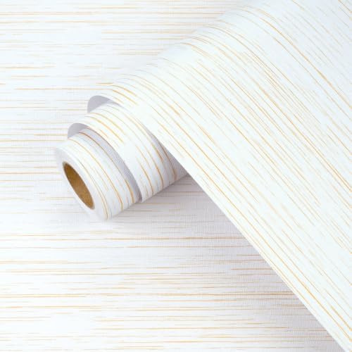 Wallercity Gold White Grasscloth Textured Wallpaper Self Adhesive Linen Fabric - Image 7