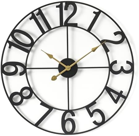 Sorbus Large Wall Clock, Metal Frame, Battery Powered by Sorbus